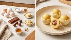 Žĺtkové veľkonočné kuriatka bez pečenia – jemná žĺtková hmota s nugátovým stredom