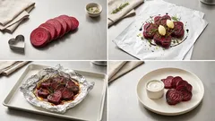 Pečené srdiečka z cvikly s balsamicom a syrovým dipom – ideálne pre dvoch