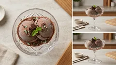 Domáca mätová zmrzlina s horkou čokoládou – krémová a svieža aj v lete