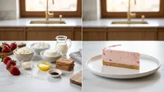 Jahodový múčnik bez pečenia: krémový tvaroh s ricottou, stačí ho len nechať stuhnúť